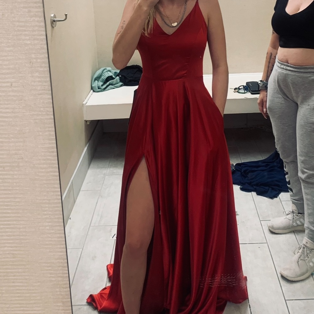 red prom dress